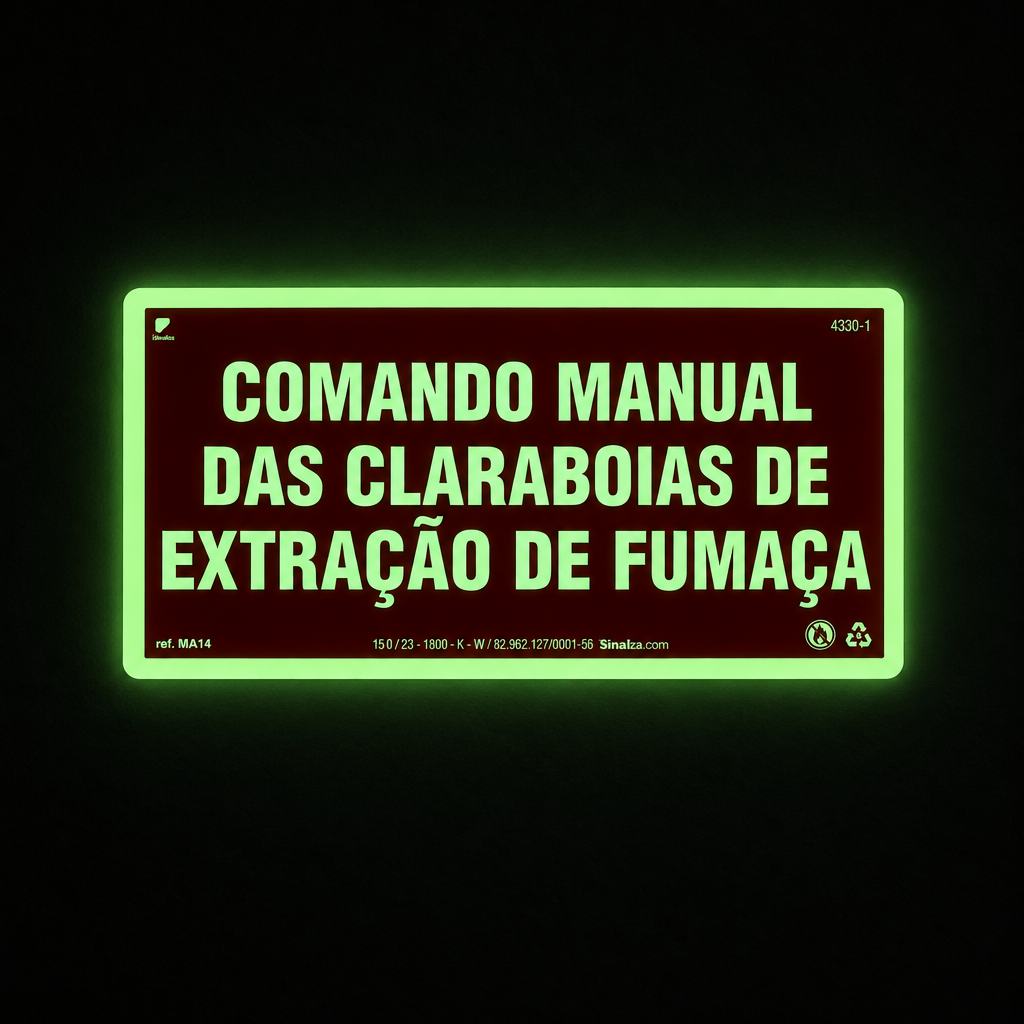 Placa "Comando Manual das Claraboias" MA14 com ColorAdd