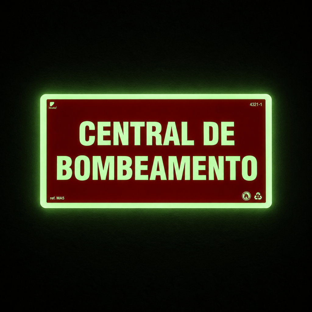 Placa de Alerta "Central de Bombeamento" MA5 com ColorAdd