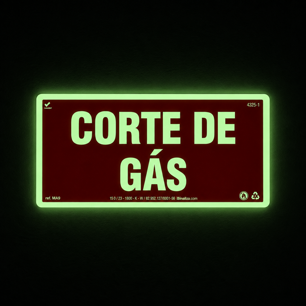 Placa de Alerta "Corte de Gás" MA9 com ColorAdd