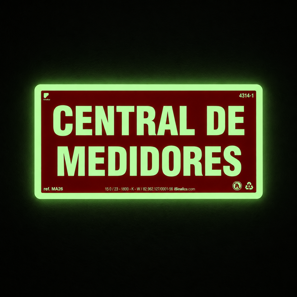 Placa de Alerta "Central de Medidores" MA26 com ColorAdd