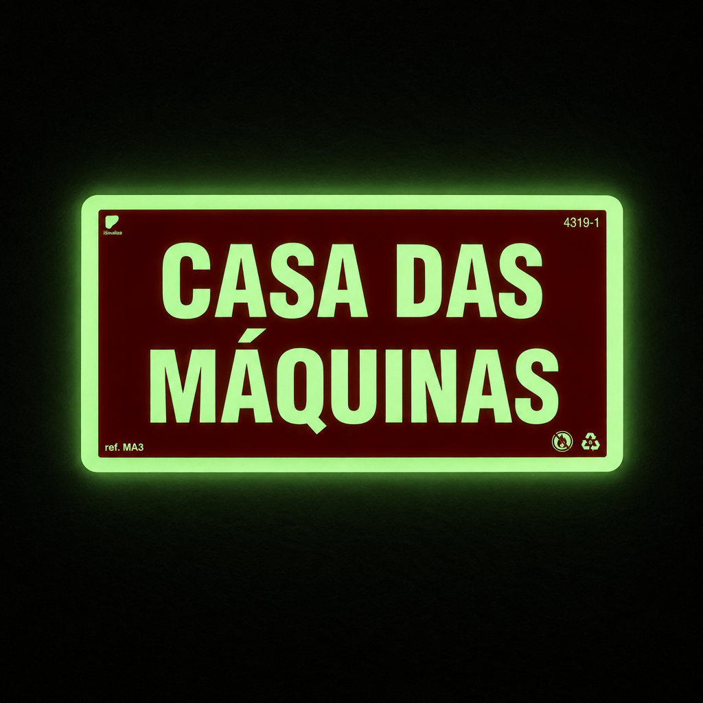 Placa de Alerta "Casa das Máquinas" MA3 com ColorAdd