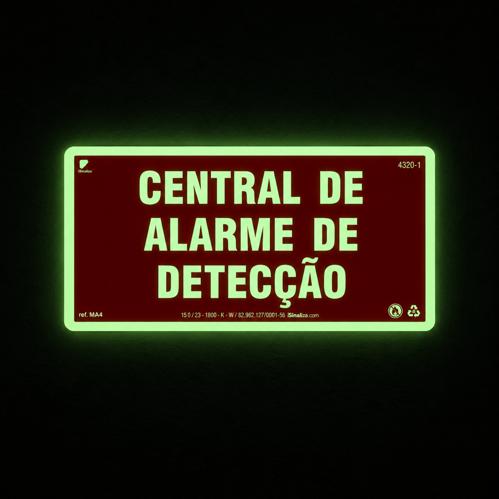 Placa de Alerta "Central de Alarme e Detecção" MA4 com ColorAdd