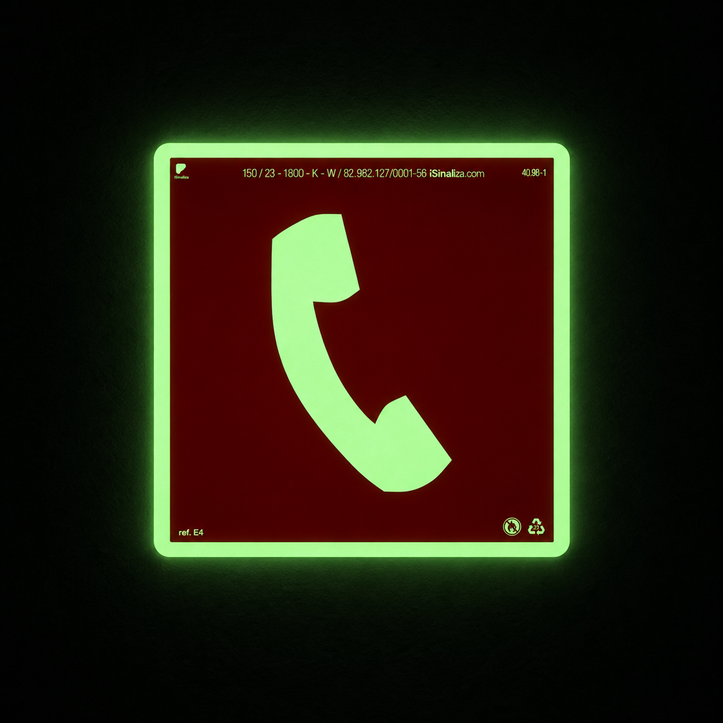 Placa "Telefone de Emergência" Fotoluminescente E4 com ColorAdd