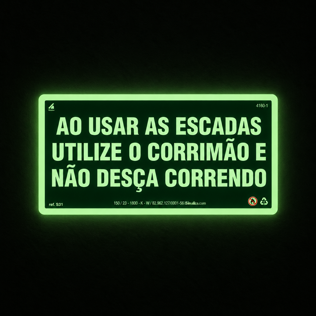 Placa "Use o Corrimão e Não Corra na Escada" S31 com ColorAdd