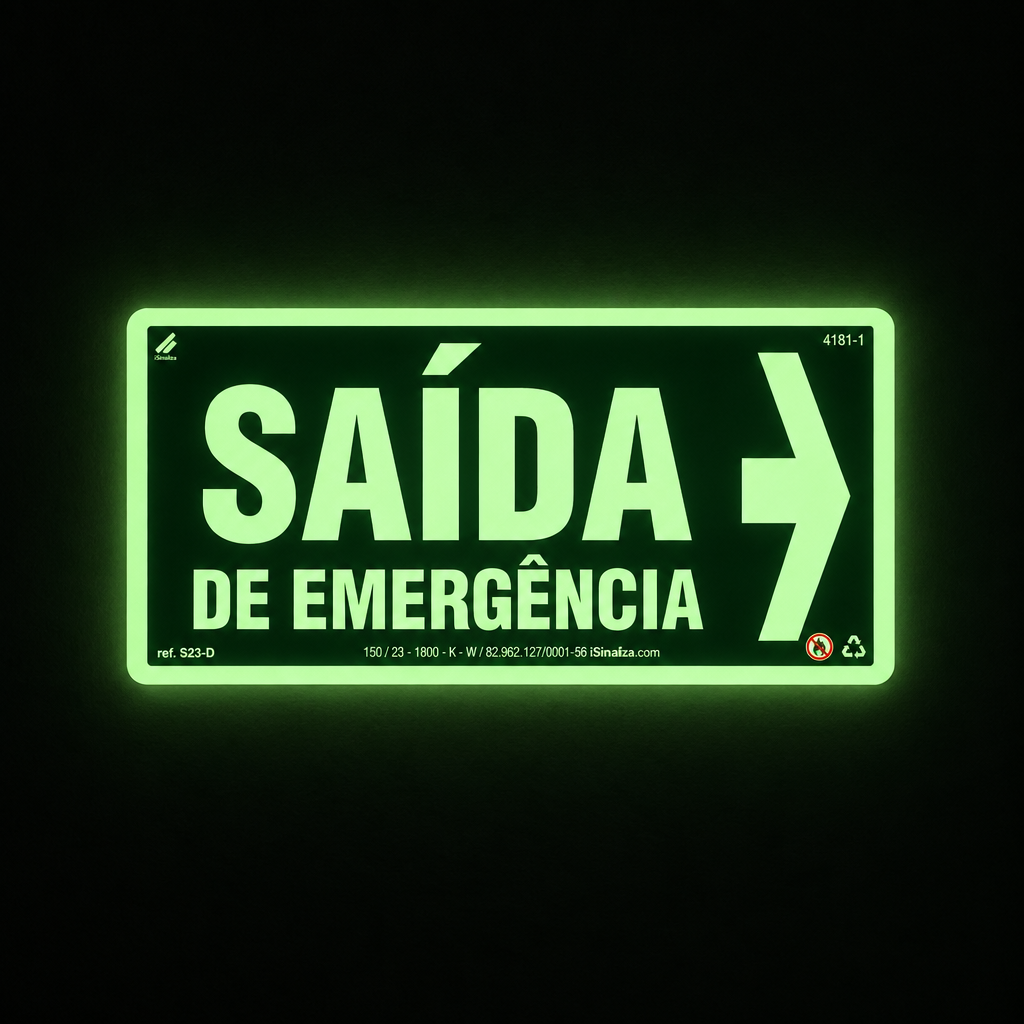 Placa "Saída de Emergência" (Seta Direita) S23-D com ColorAdd