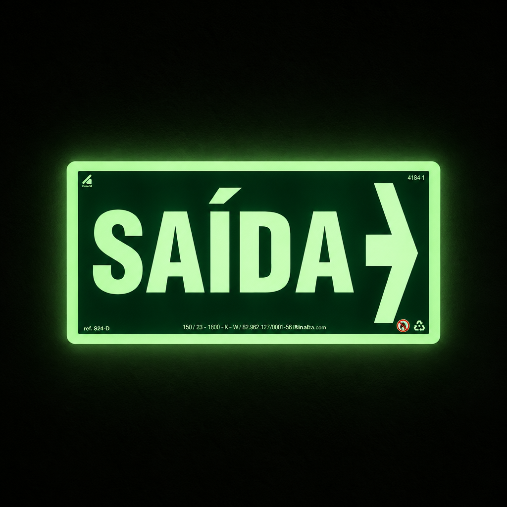 Placa "Saída de Emergência" (Seta Direita) S24-D com ColorAdd