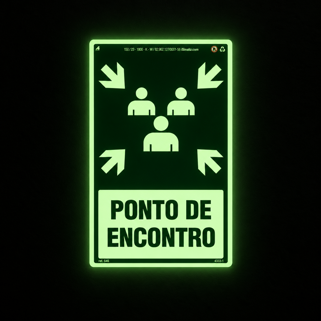 Placa "Ponto de Encontro" Fotoluminescente S45 com ColorAdd