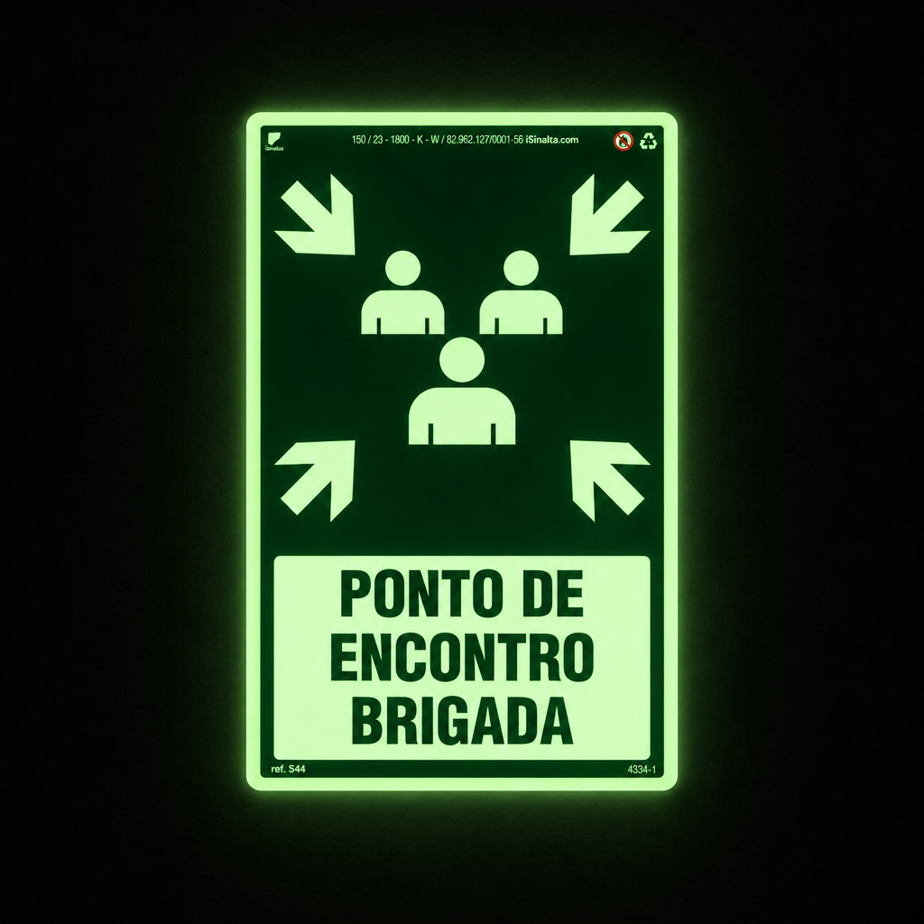 Placa "Ponto de Encontro da Brigada" S44 com ColorAdd