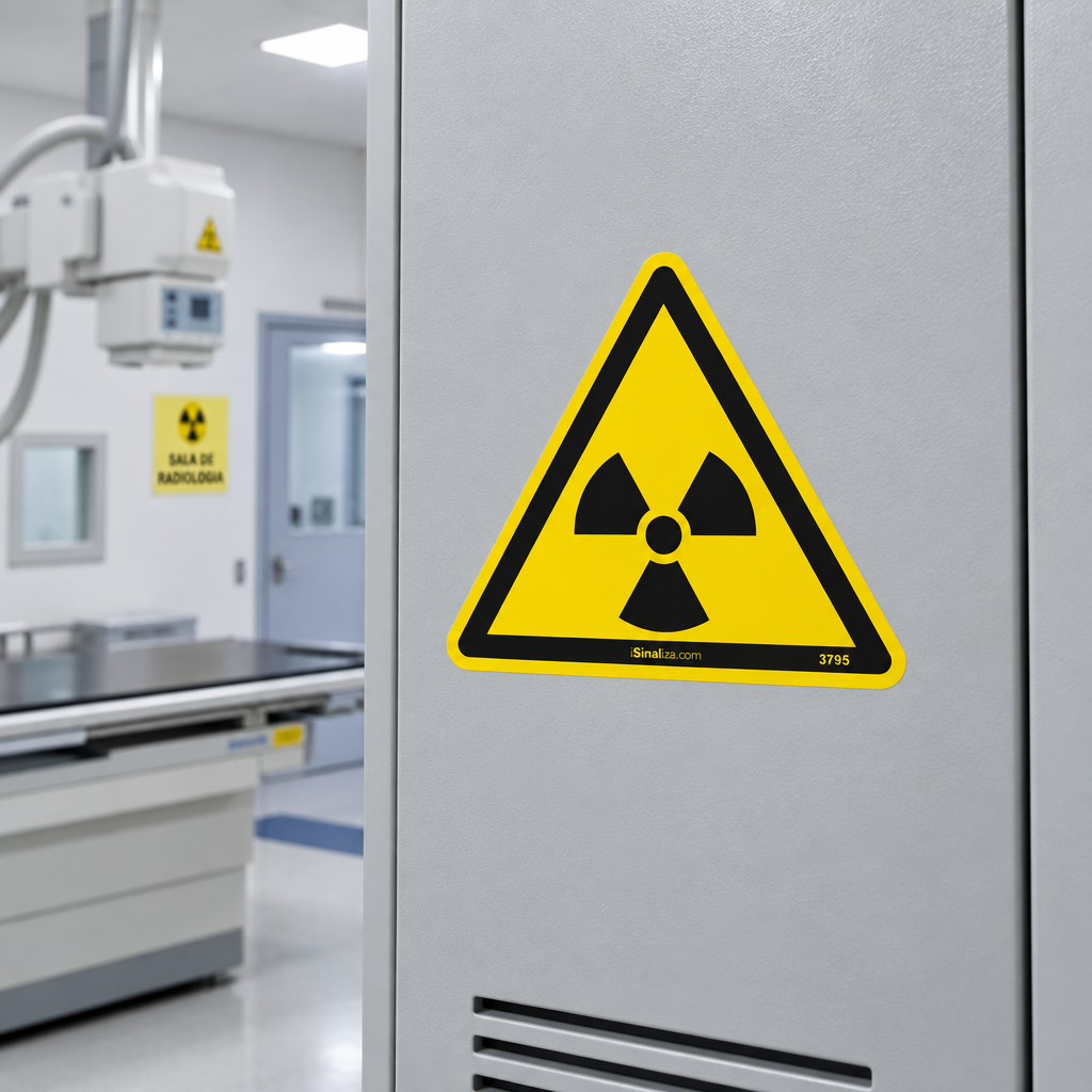 Etiqueta de Segurança "Material Radioativo" - (Embalagem com 10 unidades)