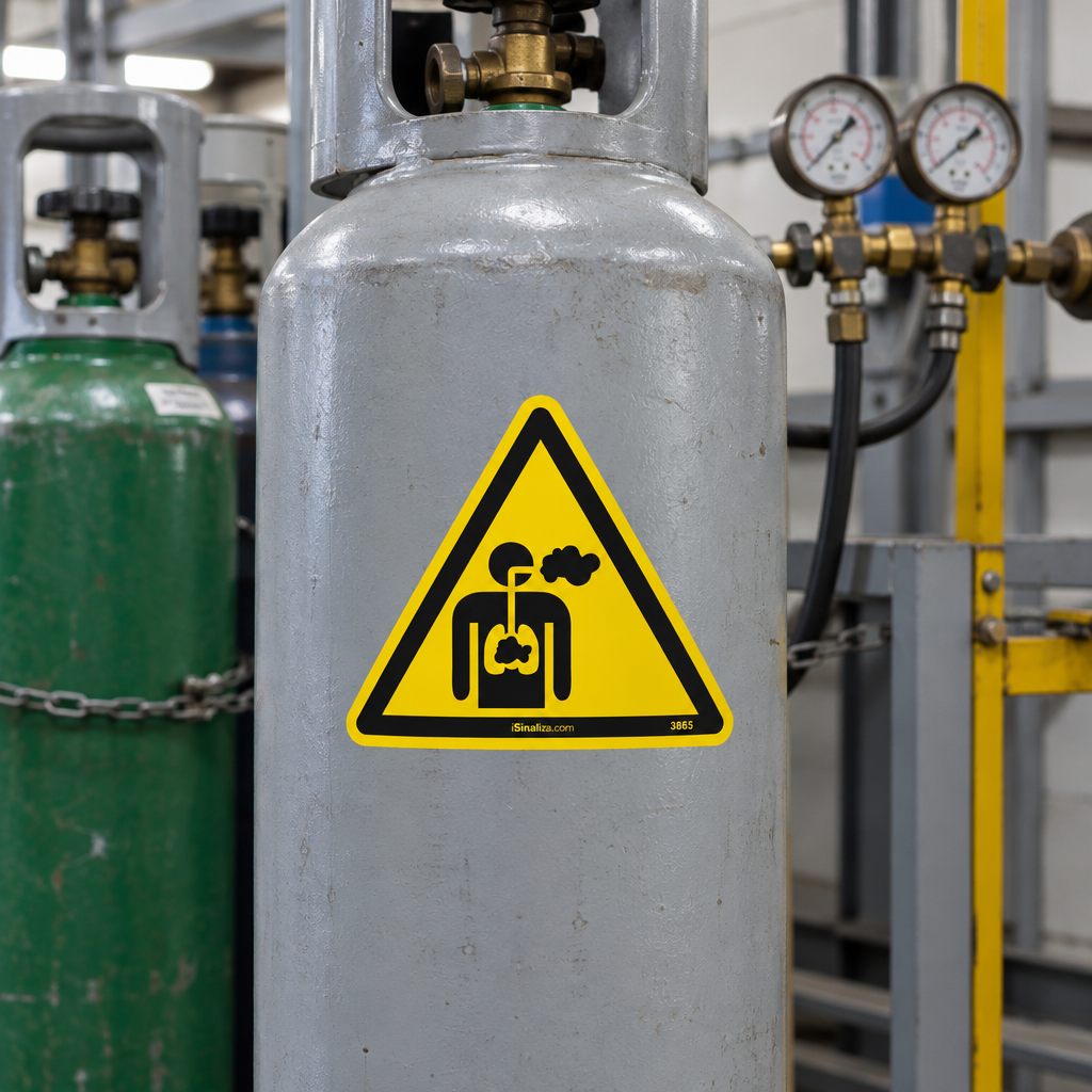 Etiqueta de Segurança "Risco de Inalação de Gases" - (Embalagem com 10 unidades)