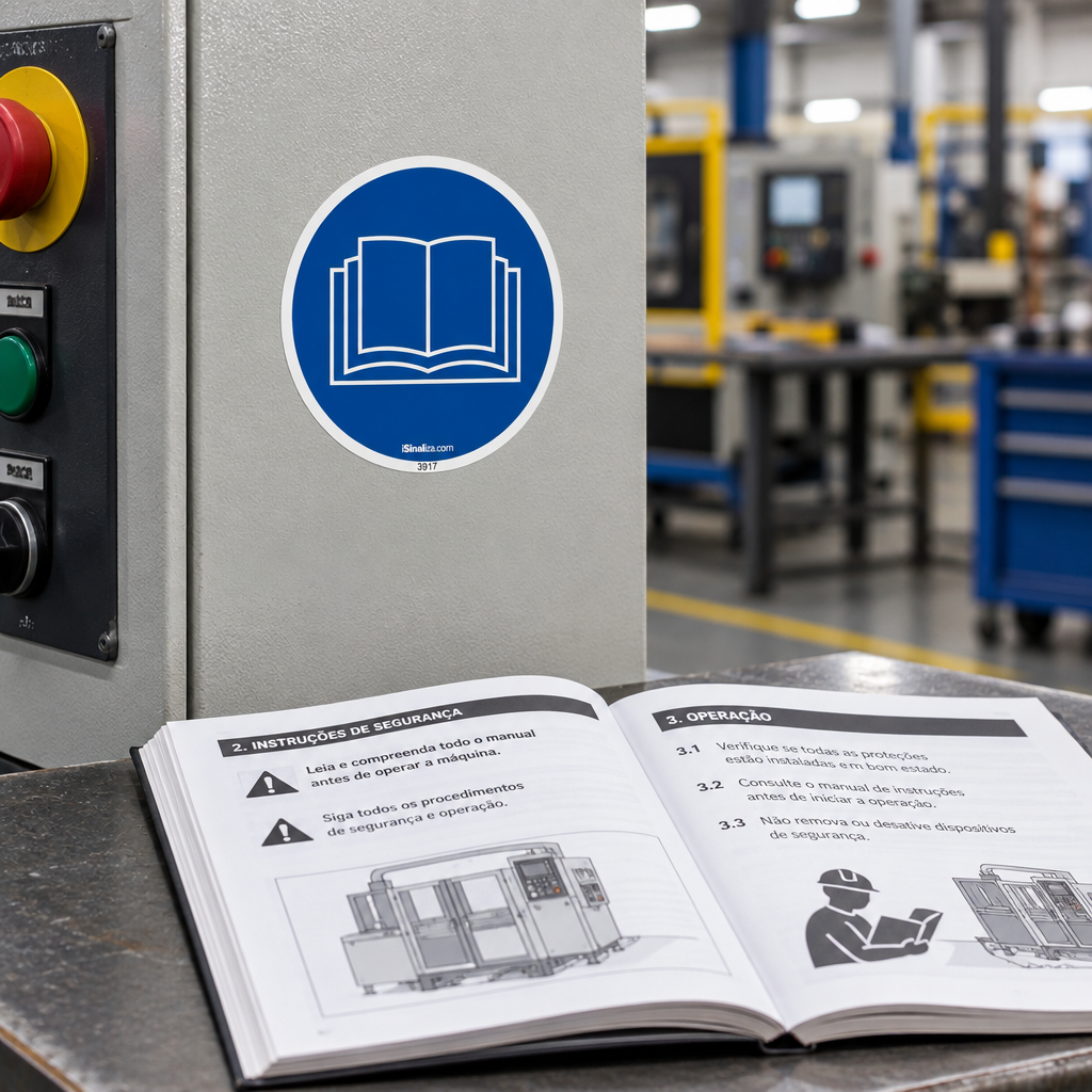 Etiqueta de Segurança "Obrigatório a Leitura do Manual do Operador" - (Embalagem com 10 unidades)