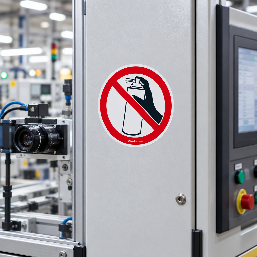 Etiqueta de Segurança "Proibido Usar o Spray" - (Embalagem com 10 unidades)