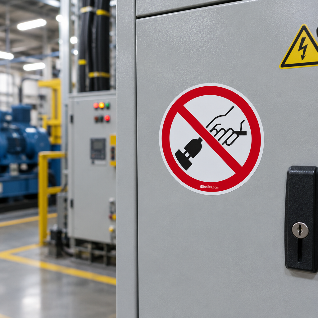 Etiqueta de Segurança "Não Retirar o Plug" - (Embalagem com 10 unidades)