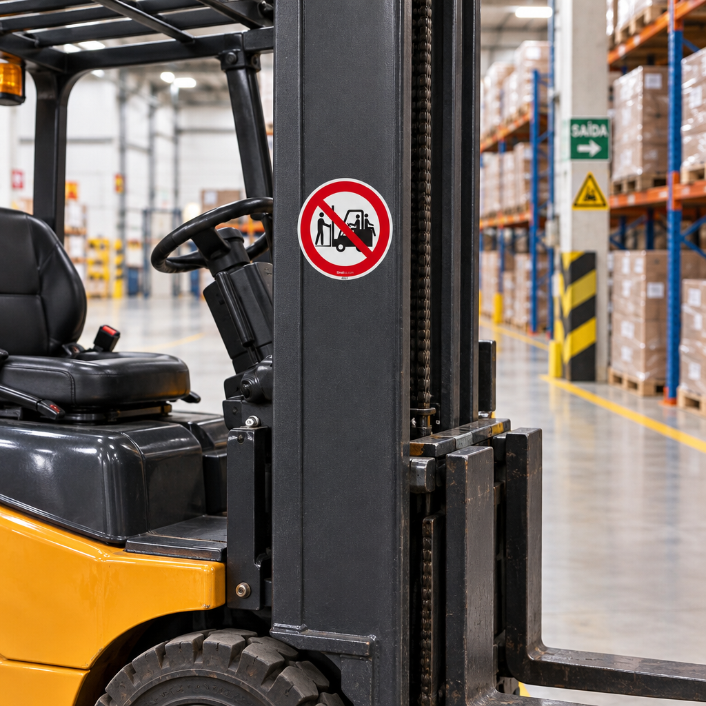 Etiqueta de Segurança "Proibido Transportar Pessoas" - (Embalagem com 10 unidades)