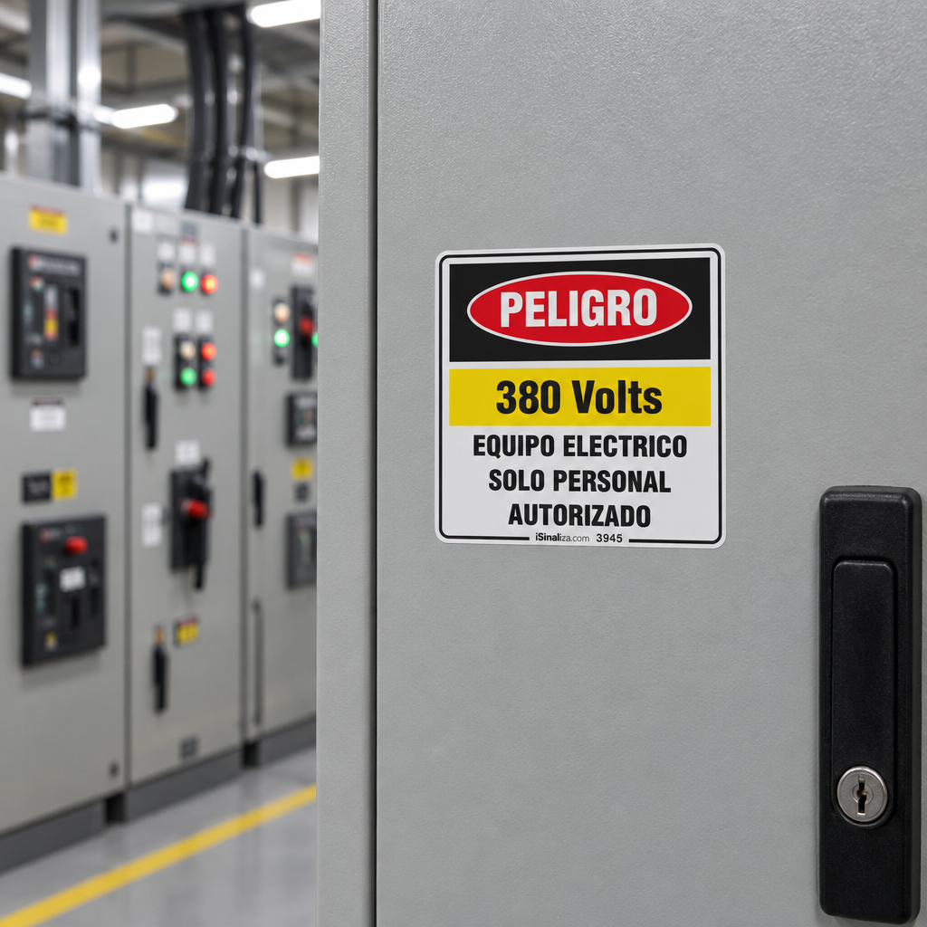 Etiqueta de Segurança "Peligro 220V - Solo Personal Autorizado" - (Embalagem com 10 unidades)