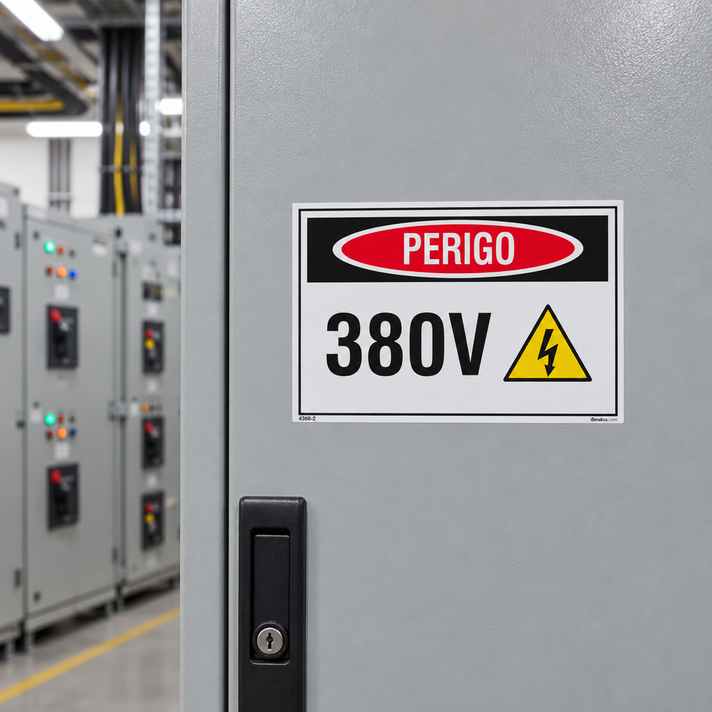Etiqueta de Segurança "Perigo: 380V" - (Embalagem com 10 unidades)