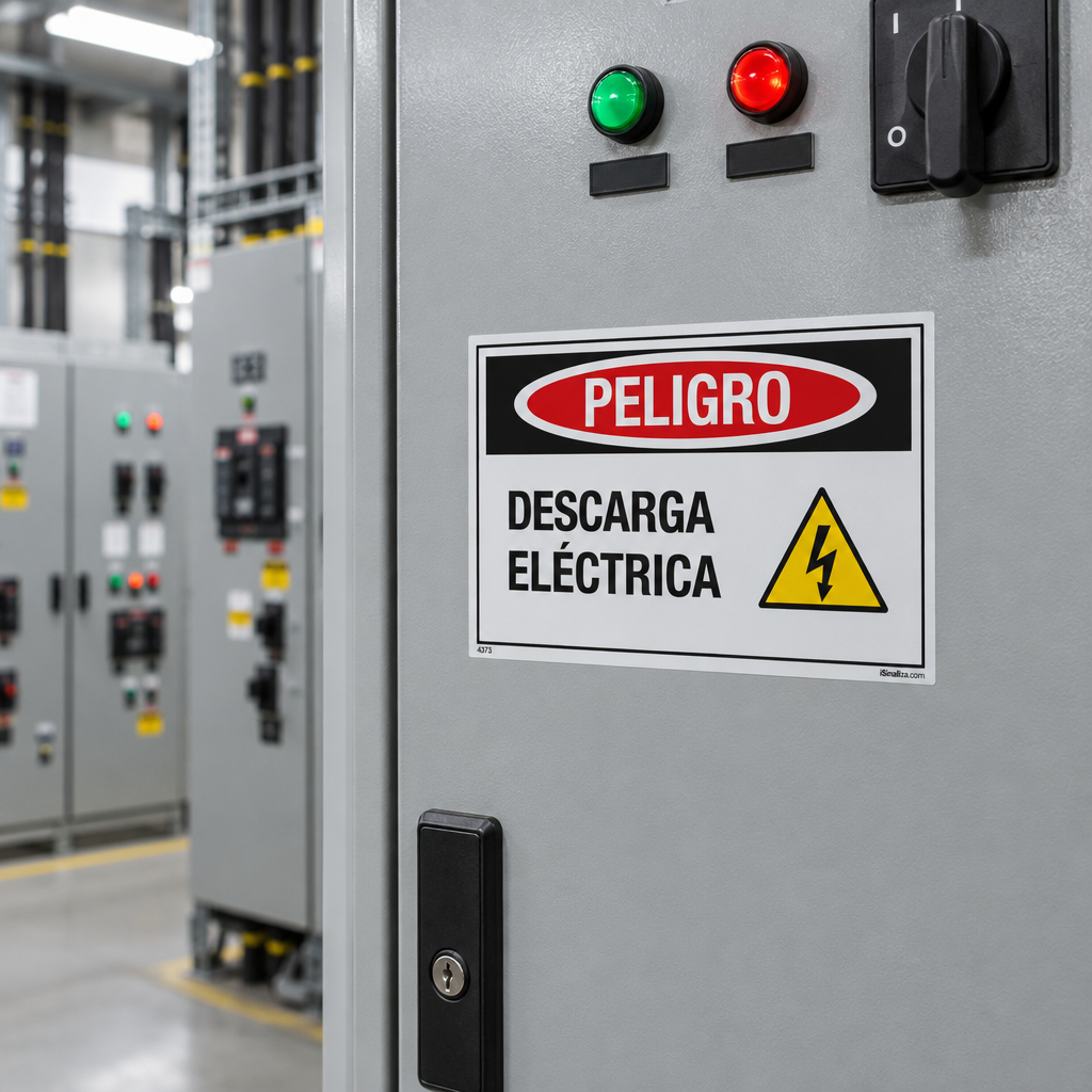 Etiqueta de Segurança "Peligro: Choque Eléctrico" (Espanhol) - (Embalagem com 10 unidades)