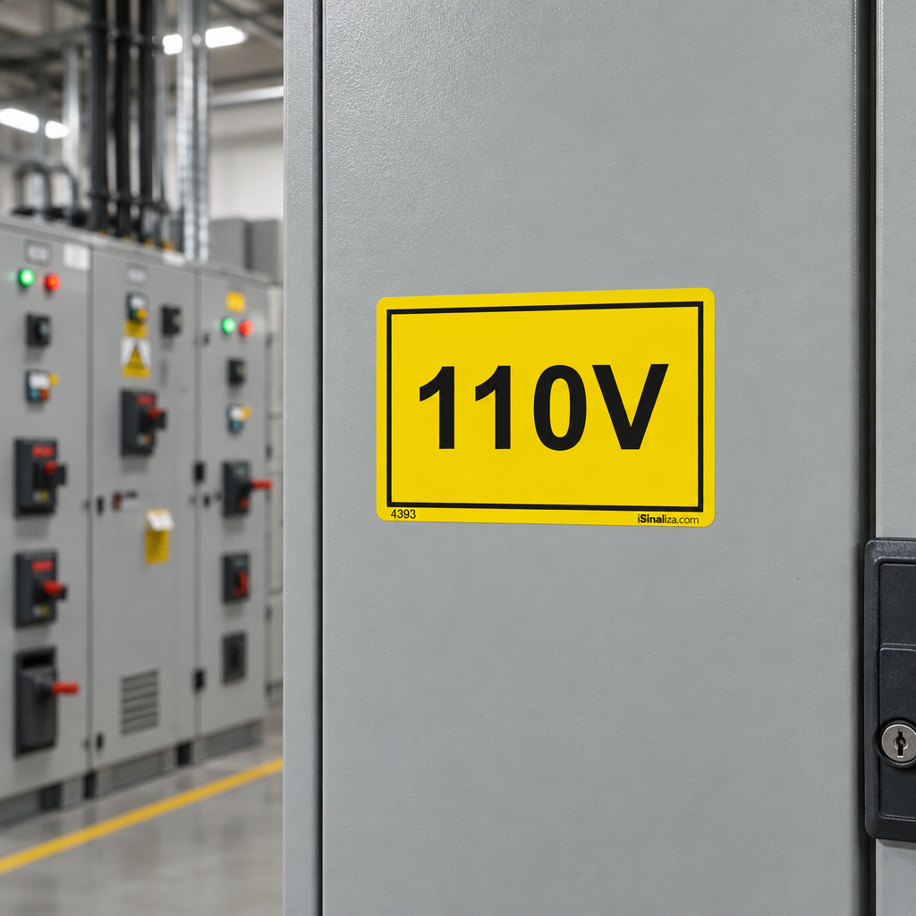 Etiqueta de Segurança "110V" - (Embalagem com 10 unidades)