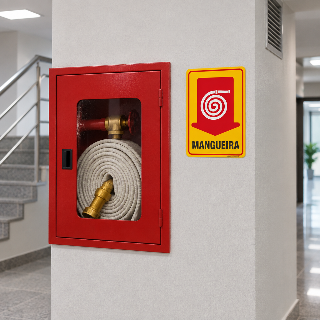 Placa de Sinalização "Mangueira de Incêndio"