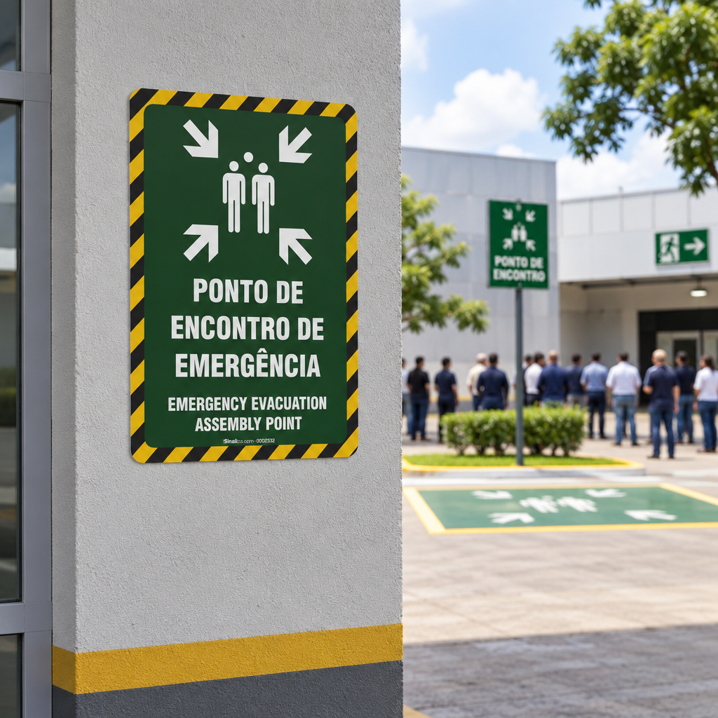 Placa de Sinalização "Ponto de Encontro"