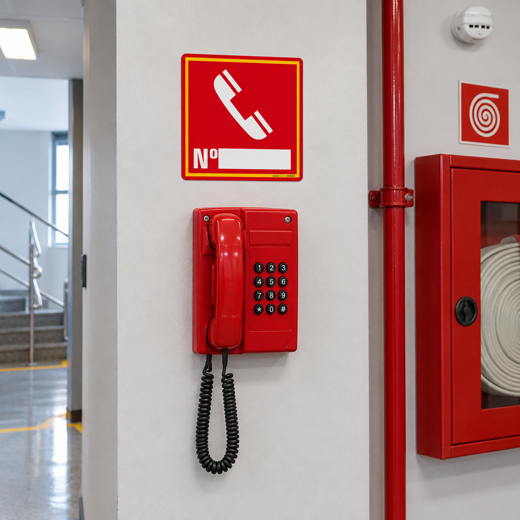 Placa de Sinalização Telefone de Emergência E4