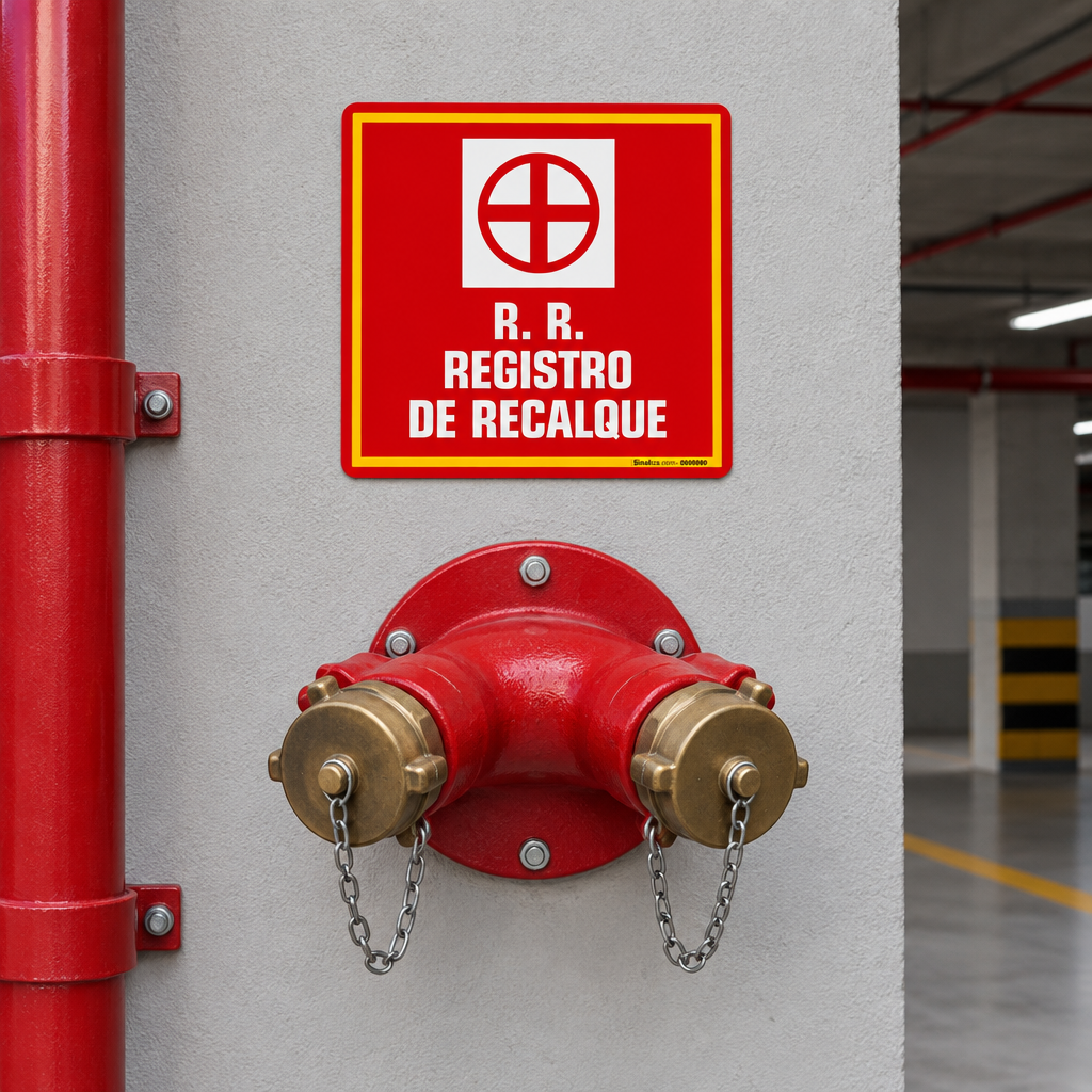 Placa de Sinalização - Registro de Recalque