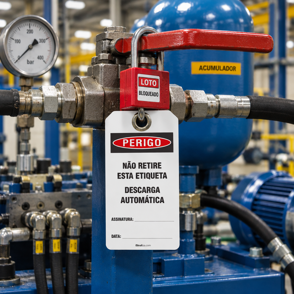 Etiqueta de Bloqueio LOTO "Perigo: Não Use Próximo de Equipamento Elétrico"