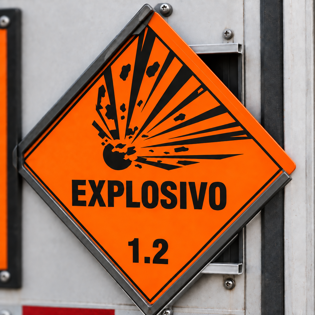 Placa Rótulo de Risco Classe 1.2 (Explosivos)