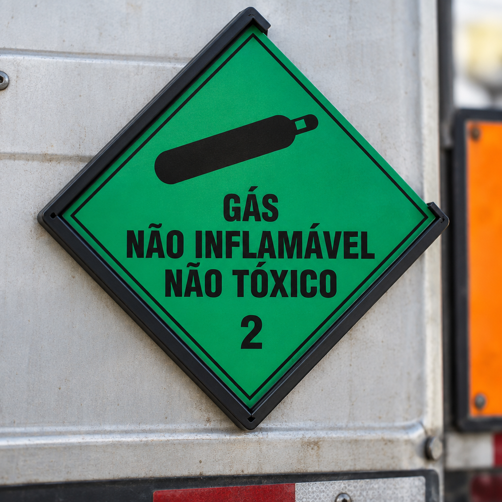 Placa Rótulo de Risco Classe 2 (Gases Não Inflamáveis)