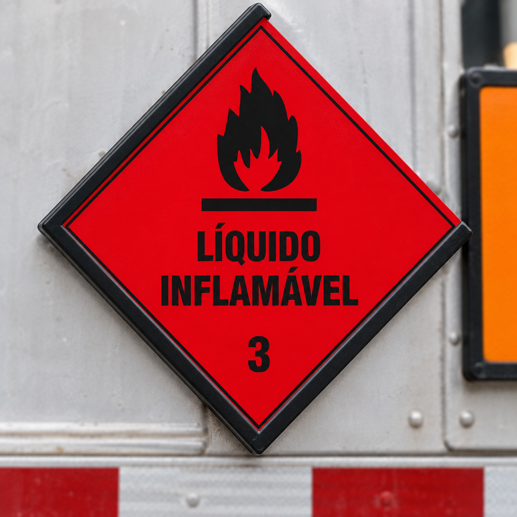 Placa Rótulo de Risco Classe 3 (Líquidos Inflamáveis)