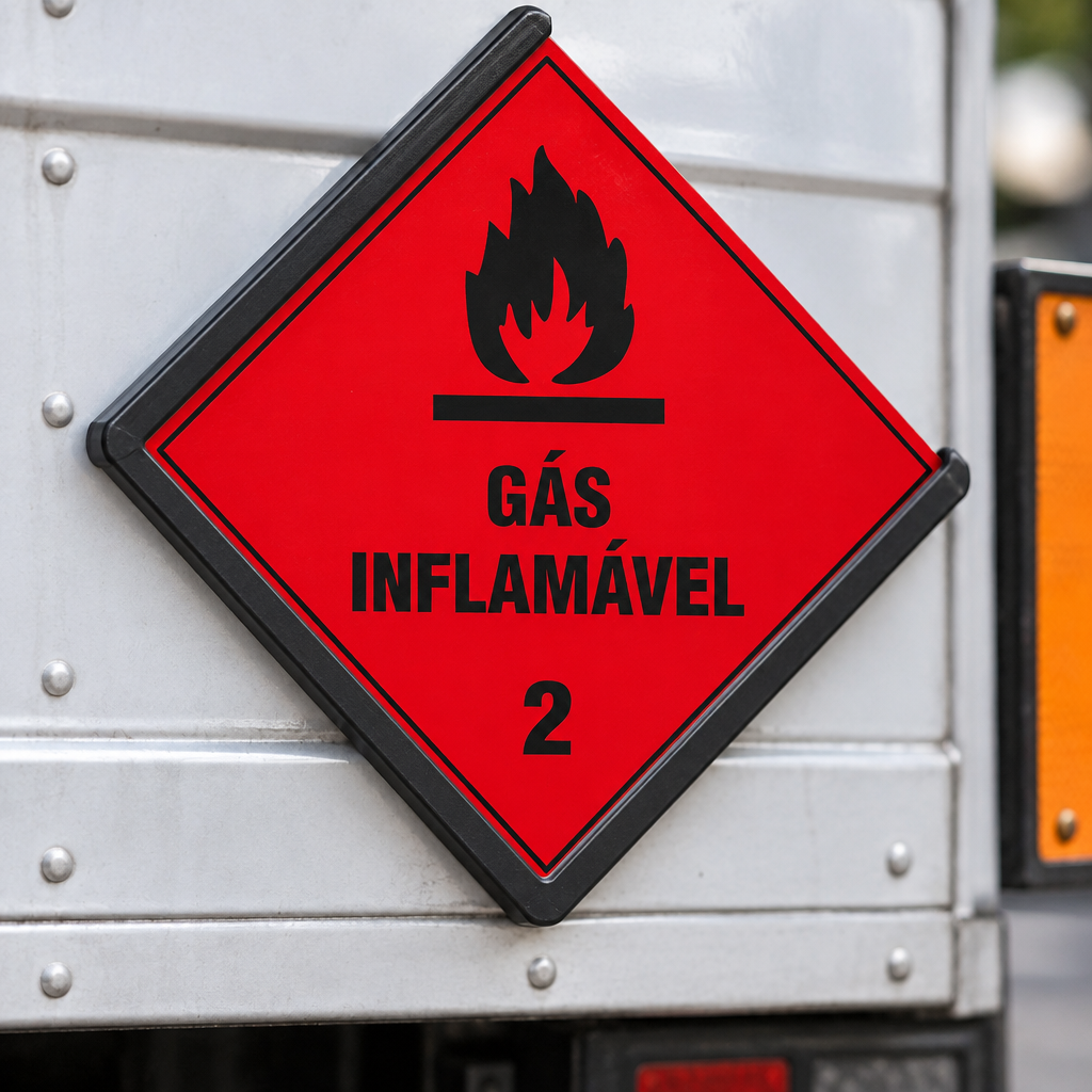 Placa Rótulo de Risco Classe 2 (Gases Inflamáveis)