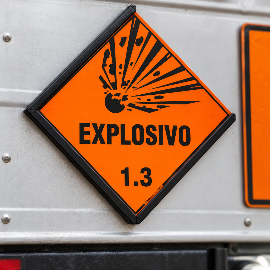 Placa Rótulo de Risco Classe 1.3 (Explosivos)