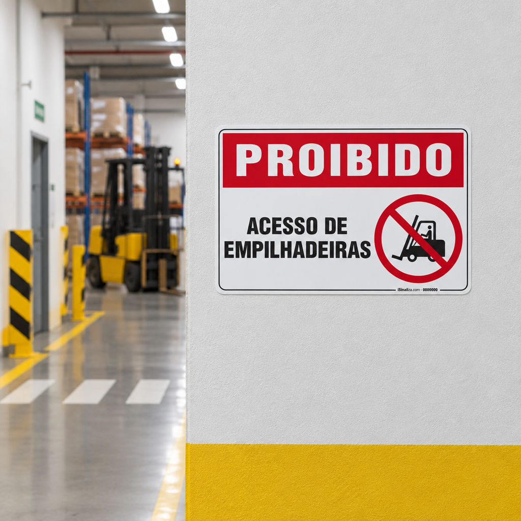Placa Proibido - Acesso de Empilhadeiras