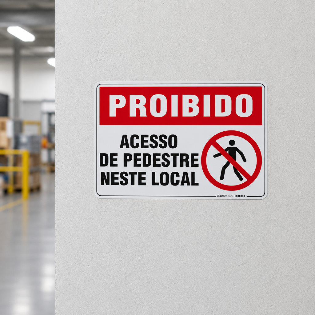 Placa Proibido - Acesso de Pedestres Neste Local