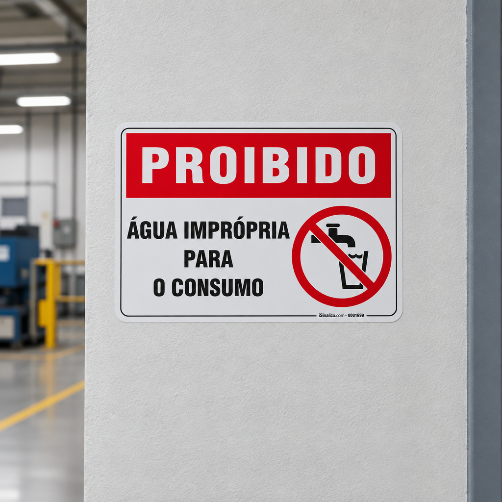 Placa Proibido - Água Imprópria Para o Consumo