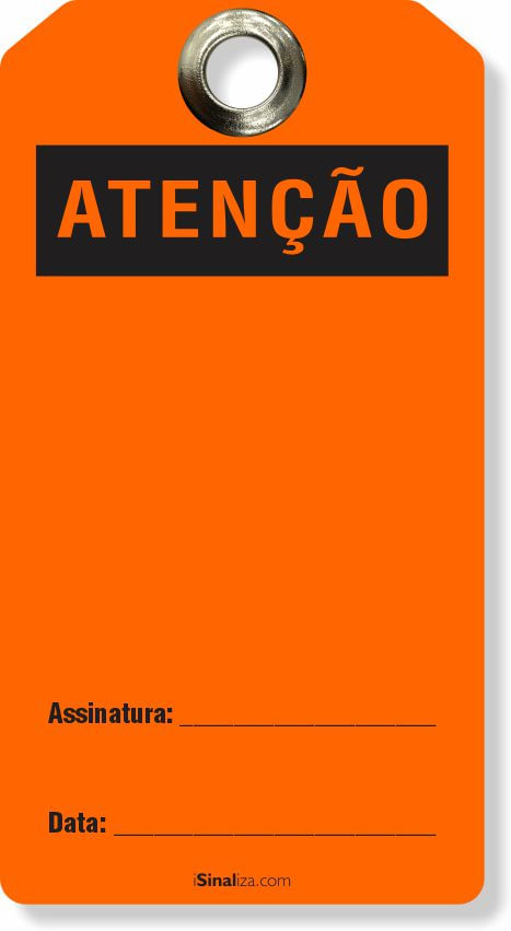 Etiqueta de Bloqueio LOTO "Atenção" (Embalagem com 14 unidades)