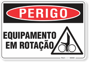 Placa Perigo Equipamento Em Rotação
