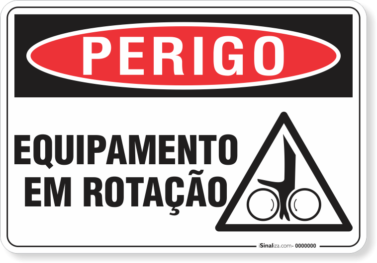 Placa Perigo Equipamento Em Rotação
