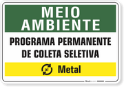 Placa Meio Ambiente Programa Permanente De Coleta Seletiva Metal