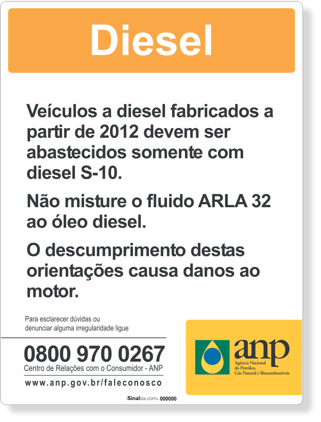 Adesivo ANP - Bombas de Diesel 15x20 cm (Adesivo Industrial)