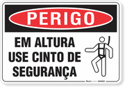 Placa Perigo Em Altura Use Cinto De Segurança