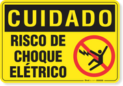 Placa Cuidado  Risco De Choque Elétrico