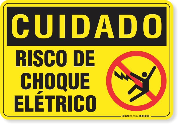 Placa Cuidado  Risco De Choque Elétrico