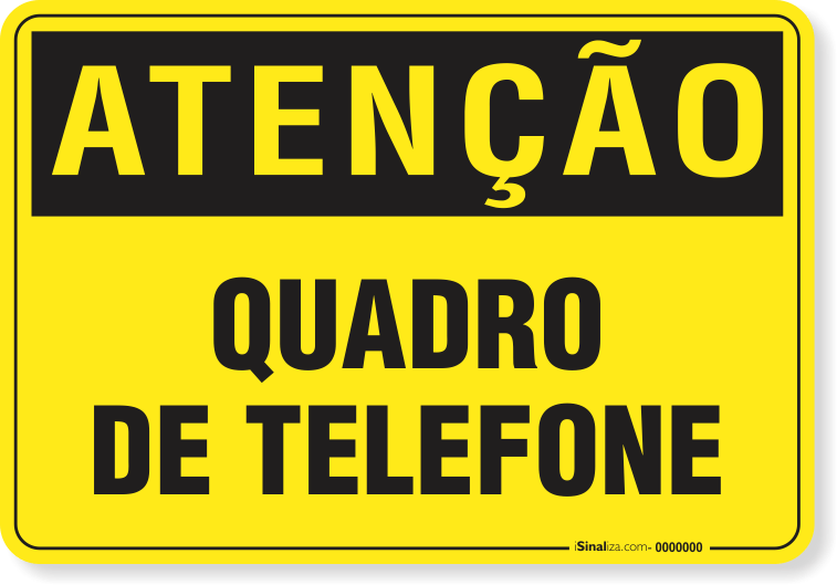 Placa Atenção Quadro De Telefone