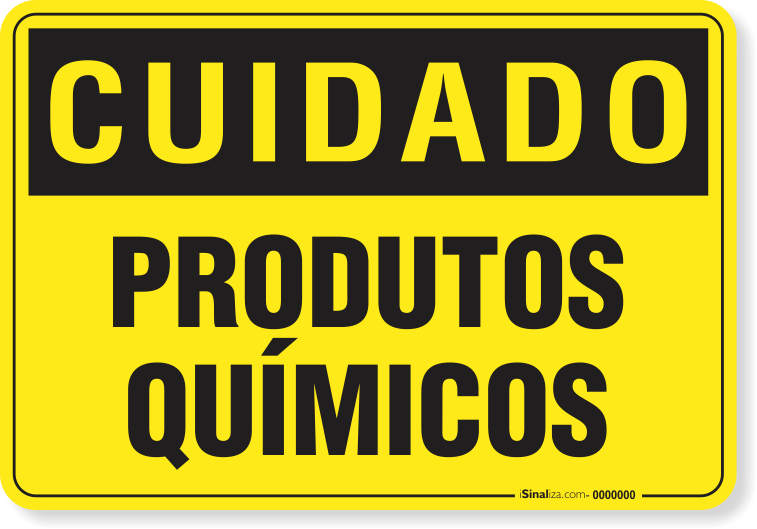 Placa Cuidado  Produtos Químicos