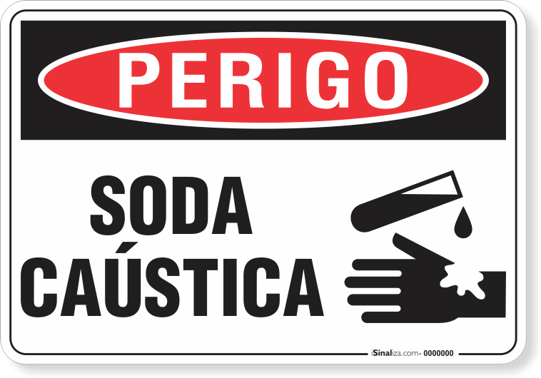 Placa Perigo Soda Cáustica