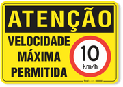 Placa de Atenção - Velocidade Máxima Permitida