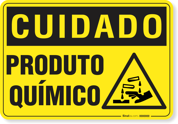 Placa Cuidado  Produto Químico