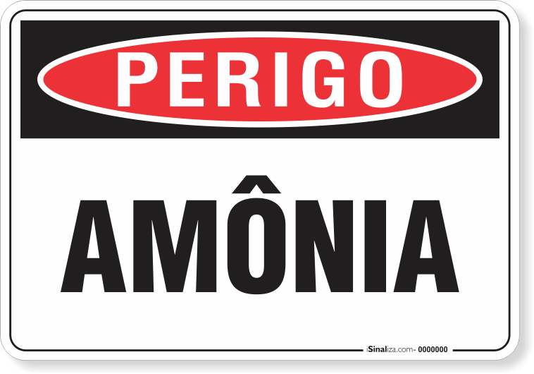Placa Perigo Amônia