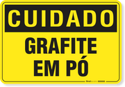 Placa Cuidado  Grafite Em Pó